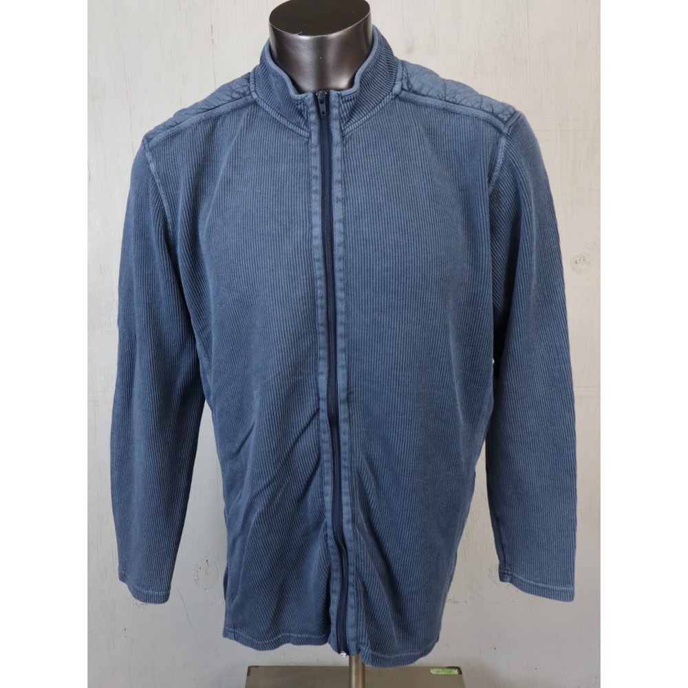 32 Bar Blues Size XL Full Zip Sweater Jacket Knit Corduroy Elbow Patch Cotton